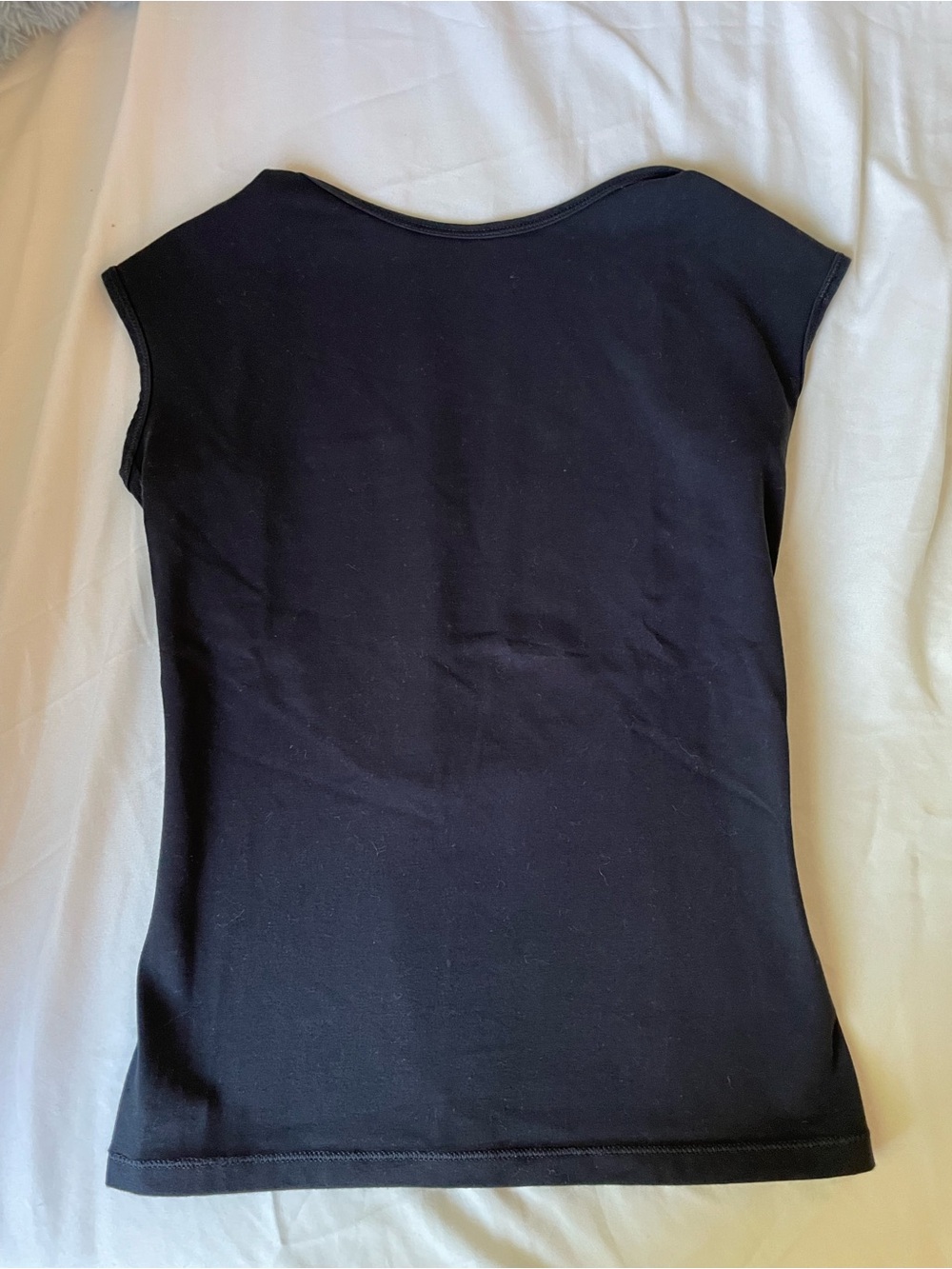 TNA Black Women's Backless Top with Cap Sleeves